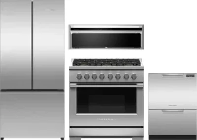 4 Piece Package Includes Refrigerator, Range, Hood And Dishwasher